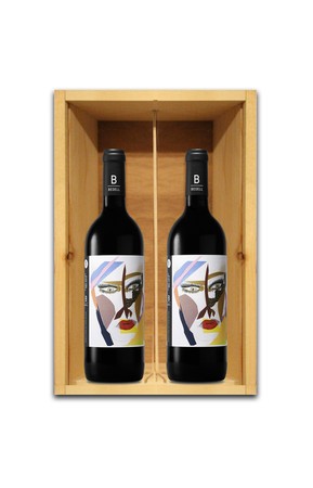 TWO BOTTLE WOODEN BOX